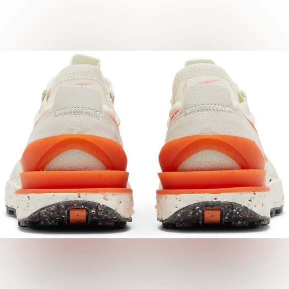 NIKE Waffle One Crater SE Pale Ivory Orange Tennis Shoes Women’s Sneakers - Picture 3 of 12